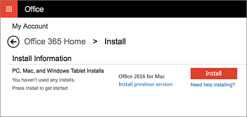 office 365 mac install