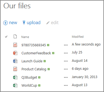 OneDrive for Business Our Files view