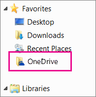 OneDrive folder in Windows Explorer