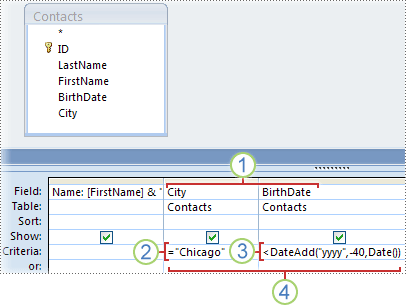 Criteria for City and BirthDate