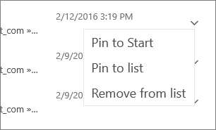 Screenshot of how to pin a file.