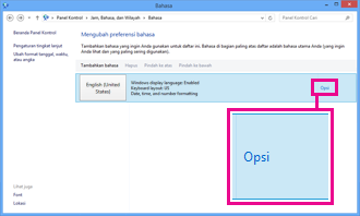 Menambahkan metode input dalam Panel Kontrol di Windows 8