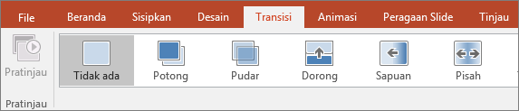 Memperlihatkan Transisi dalam menu di PowerPoint