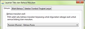 Kotak dialog Layanan Teks dan Bahasa Input